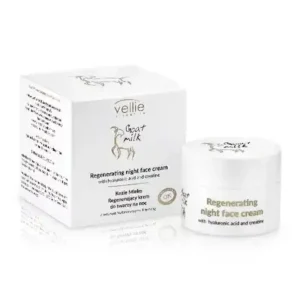 VELLIE - Регенериращ нощен крем с екстракт от козе мляко и хиалуронова киселина, 50 мл